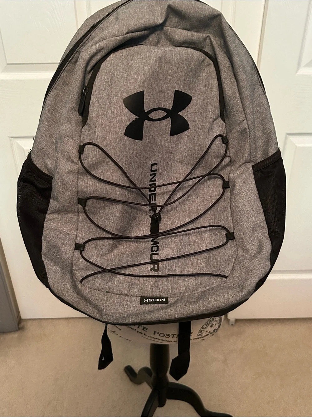 Under Armour Grey and Black Men's Backpack with Bungee Cord